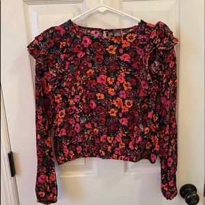 Wild Fable Women’s Floral Cropped Blouse